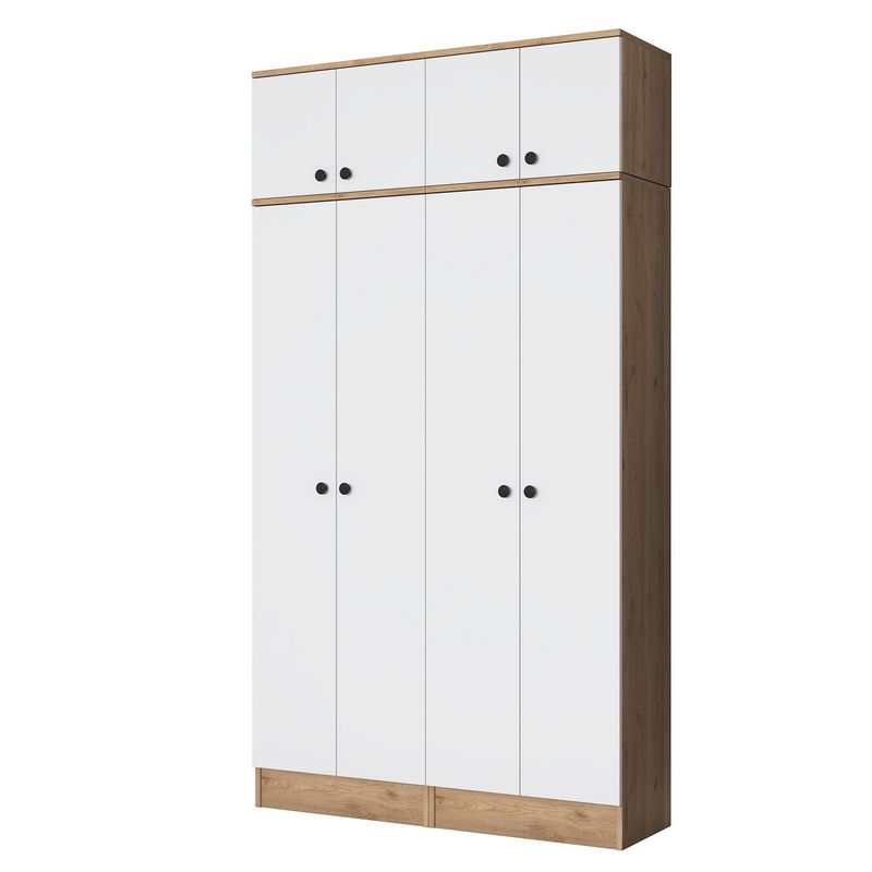 Casa si Gradina - Mobilier - Organizare si depozitare - Cuiere - Cuier hol Hanah Home, PAL melaminat, 119.6 x 37.5 x 226.4 cm, nuc/alb, 893RAN5470 - Infinity.ro