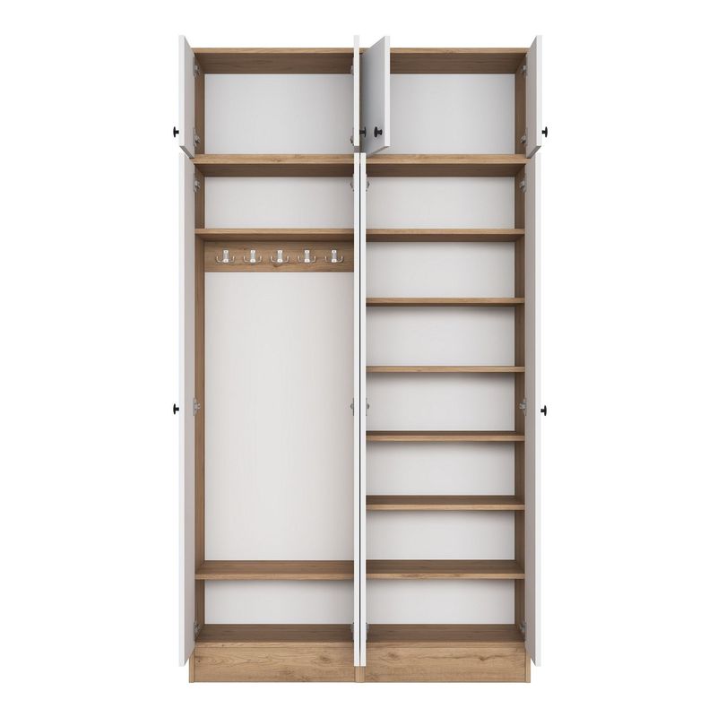 Casa si Gradina - Mobilier - Organizare si depozitare - Cuiere - Cuier hol Hanah Home, PAL melaminat, 119.6 x 37.5 x 226.4 cm, nuc/alb, 893RAN5470 - Infinity.ro