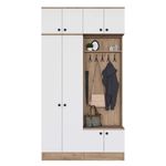 Casa si Gradina - Mobilier - Organizare si depozitare - Cuiere - Cuier hol Hanah Home, PAL melaminat, 119.6 x 37.5 x 226.4 cm, nuc/alb, 893RAN5465 - Infinity.ro
