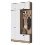 Casa si Gradina - Mobilier - Organizare si depozitare - Cuiere - Cuier hol Hanah Home, PAL melaminat, 119.6 x 37.5 x 226.4 cm, nuc/alb, 893RAN5465 - Infinity.ro