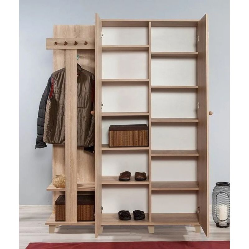 Casa si Gradina - Mobilier - Organizare si depozitare - Cuiere - Cuier hol Hanah Home, PAL melaminat, 135 x 36 x 192 cm, stejar sonoma, 863SPH4821 - Infinity.ro