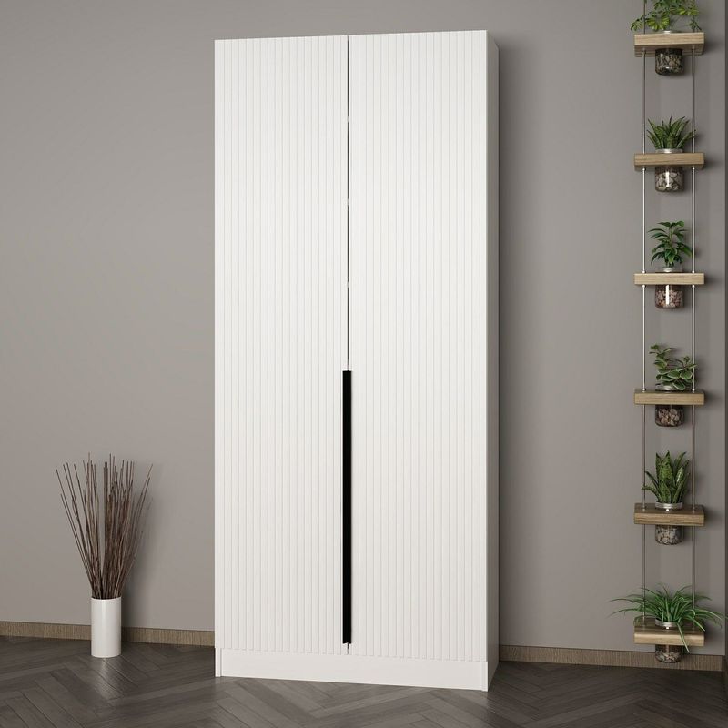 Casa si Gradina - Mobilier - Organizare si depozitare - Cuiere - Cuier hol Hanah Home, PAL melaminat, 90 x 35 x 210 cm, alb, 506MNR3228 - Infinity.ro