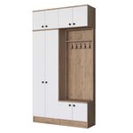Casa si Gradina - Mobilier - Organizare si depozitare - Cuiere - Cuier hol Hanah Home, PAL melaminat, 119.6 x 37.5 x 226.4 cm, nuc/alb, 893RAN5467 - Infinity.ro