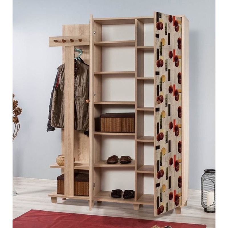 Casa si Gradina - Mobilier - Organizare si depozitare - Cuiere - Cuier hol Hanah Home, PAL melaminat, 135 x 36 x 192 cm, stejar sonoma, 863SPH4821 - Infinity.ro