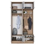 Casa si Gradina - Mobilier - Organizare si depozitare - Cuiere - Cuier hol Hanah Home, PAL melaminat, 119.6 x 37.5 x 226.4 cm, nuc/alb, 893RAN5467 - Infinity.ro