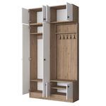 Casa si Gradina - Mobilier - Organizare si depozitare - Cuiere - Cuier hol Hanah Home, PAL melaminat, 119.6 x 37.5 x 226.4 cm, nuc/alb, 893RAN5467 - Infinity.ro