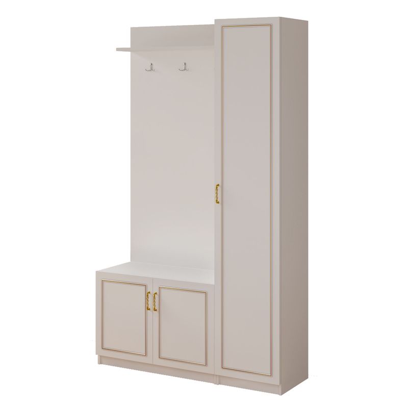 Casa si Gradina - Mobilier - Organizare si depozitare - Cuiere - Cuier hol Hanah Home, PAL melaminat, 120 x 35 x 200 cm, alb mat, 167RAB1606 - Infinity.ro