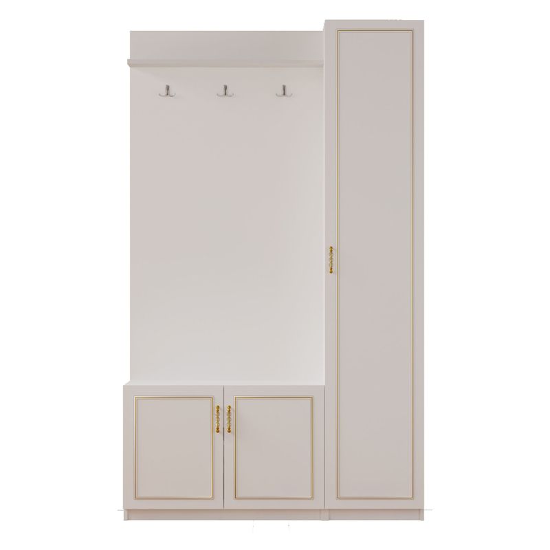 Casa si Gradina - Mobilier - Organizare si depozitare - Cuiere - Cuier hol Hanah Home, PAL melaminat, 120 x 35 x 200 cm, alb mat, 167RAB1606 - Infinity.ro