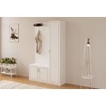 Casa si Gradina - Mobilier - Organizare si depozitare - Cuiere - Cuier hol Hanah Home, PAL melaminat, 120 x 35 x 200 cm, alb mat, 167RAB1606 - Infinity.ro