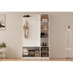 Casa si Gradina - Mobilier - Organizare si depozitare - Cuiere - Cuier hol Hanah Home, PAL melaminat, 120 x 35 x 200 cm, alb mat, 167RAB1606 - Infinity.ro