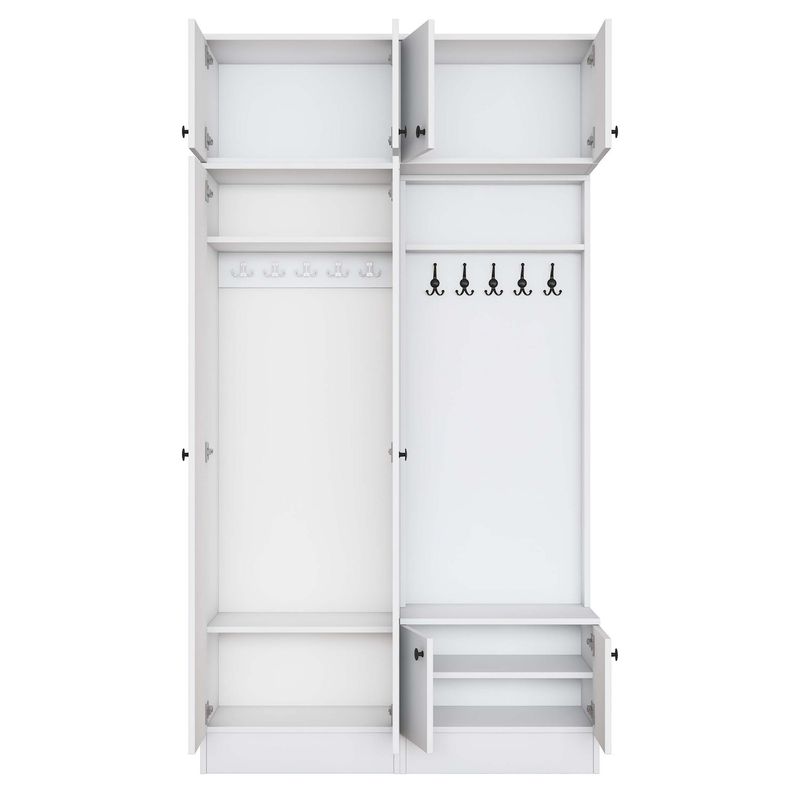 Casa si Gradina - Mobilier - Organizare si depozitare - Cuiere - Cuier hol Hanah Home, PAL melaminat, 119.6 x 37.5 x 226.4 cm, alb, 893RAN5468 - Infinity.ro
