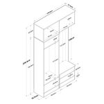 Casa si Gradina - Mobilier - Organizare si depozitare - Cuiere - Cuier hol Hanah Home, PAL melaminat, 119.6 x 37.5 x 226.4 cm, alb, 893RAN5468 - Infinity.ro