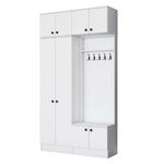 Casa si Gradina - Mobilier - Organizare si depozitare - Cuiere - Cuier hol Hanah Home, PAL melaminat, 119.6 x 37.5 x 226.4 cm, alb, 893RAN5468 - Infinity.ro
