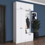 Casa si Gradina - Mobilier - Organizare si depozitare - Cuiere - Cuier hol Hanah Home, PAL melaminat, 119.6 x 37.5 x 226.4 cm, alb, 893RAN5468 - Infinity.ro