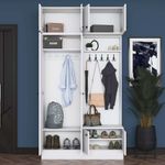 Casa si Gradina - Mobilier - Organizare si depozitare - Cuiere - Cuier hol Hanah Home, PAL melaminat, 119.6 x 37.5 x 226.4 cm, alb, 893RAN5468 - Infinity.ro