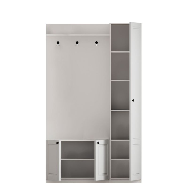 Casa si Gradina - Mobilier - Organizare si depozitare - Cuiere - Cuier hol Hanah Home, PAL melaminat, 120 x 35 x 200 cm, alb mat, 167RAB1604 - Infinity.ro