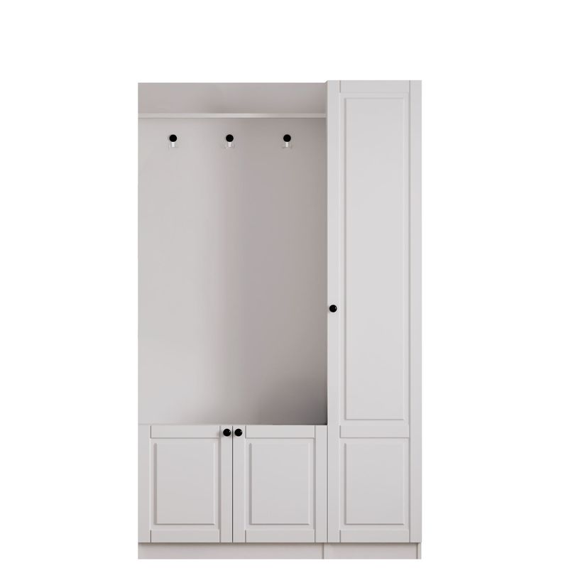 Casa si Gradina - Mobilier - Organizare si depozitare - Cuiere - Cuier hol Hanah Home, PAL melaminat, 120 x 35 x 200 cm, alb mat, 167RAB1604 - Infinity.ro
