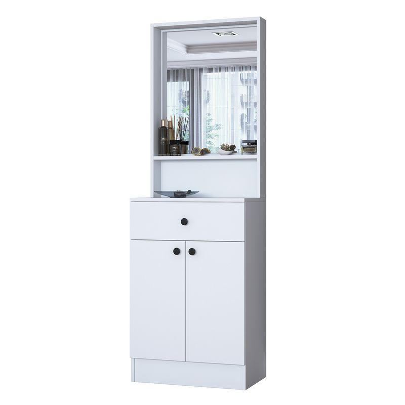 Casa si Gradina - Mobilier - Organizare si depozitare - Cuiere - Cuier hol Hanah Home, PAL melaminat, 60 x 35.5 x 182.8 cm, alb, 893RAN1730 - Infinity.ro