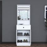 Casa si Gradina - Mobilier - Organizare si depozitare - Cuiere - Cuier hol Hanah Home, PAL melaminat, 60 x 35.5 x 182.8 cm, alb, 893RAN1730 - Infinity.ro
