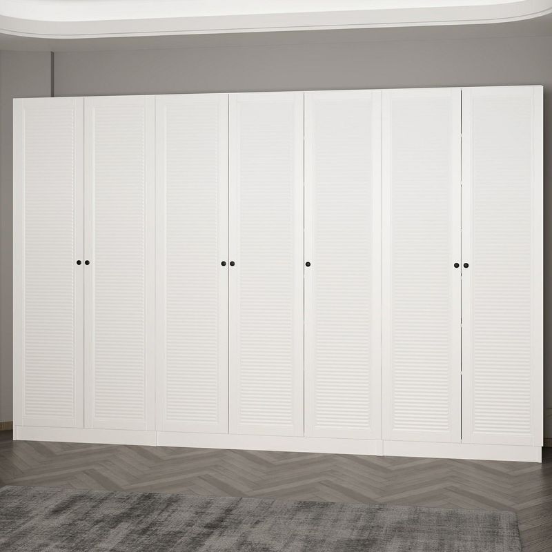 Casa si Gradina - Mobilier - Organizare si depozitare - Cuiere - Cuier hol Hanah Home, PAL melaminat, 315 x 35 x 210 cm, alb, 506MNR3323 - Infinity.ro
