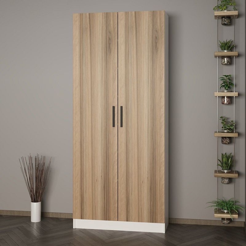Casa si Gradina - Mobilier - Organizare si depozitare - Cuiere - Cuier hol Hanah Home, PAL melaminat, 90 x 35 x 210 cm, nuc, 506MNR3194 - Infinity.ro
