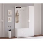 Casa si Gradina - Mobilier - Organizare si depozitare - Cuiere - Cuier hol Hanah Home, PAL melaminat, 120 x 35 x 200 cm, alb mat, 167RAB1607 - Infinity.ro