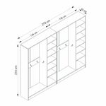 Casa si Gradina - Mobilier - Organizare si depozitare - Cuiere - Cuier hol Hanah Home, PAL melaminat, 270 x 35 x 210 cm, alb, 506MNR3322 - Infinity.ro