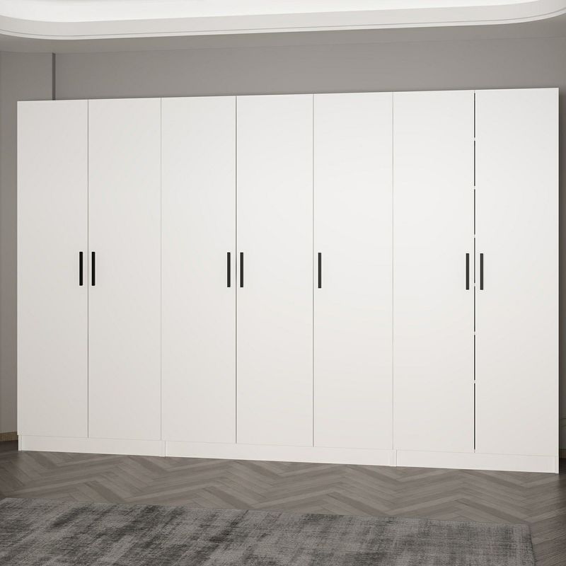 Casa si Gradina - Mobilier - Organizare si depozitare - Cuiere - Cuier hol Hanah Home, PAL melaminat, 315 x 35 x 210 cm, alb, 506MNR3178 - Infinity.ro