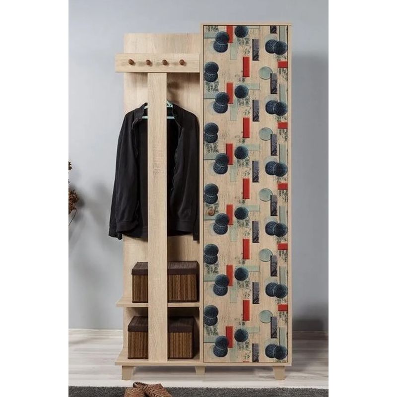 Casa si Gradina - Mobilier - Organizare si depozitare - Cuiere - Cuier hol Hanah Home, PAL melaminat, 90 x 36 x 192 cm, stejar sonoma, 869VEL4837 - Infinity.ro