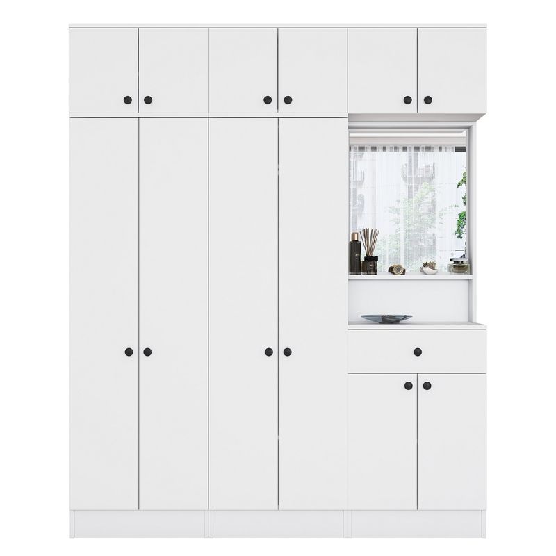 Casa si Gradina - Mobilier - Organizare si depozitare - Cuiere - Cuier hol Hanah Home, PAL melaminat, 120 x 35 x 194 cm, alb, 893RAN1731 - Infinity.ro