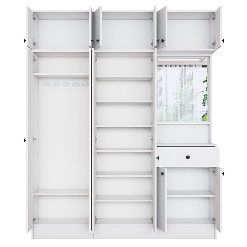 Casa si Gradina - Mobilier - Organizare si depozitare - Cuiere - Cuier hol Hanah Home, PAL melaminat, 120 x 35 x 194 cm, alb, 893RAN1731 - Infinity.ro