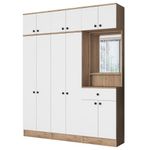 Casa si Gradina - Mobilier - Organizare si depozitare - Cuiere - Cuier hol Hanah Home, PAL melaminat, 120 x 35 x 194 cm, nuc/alb, 893RAN1732 - Infinity.ro