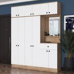 Casa si Gradina - Mobilier - Organizare si depozitare - Cuiere - Cuier hol Hanah Home, PAL melaminat, 120 x 35 x 194 cm, nuc/alb, 893RAN1732 - Infinity.ro