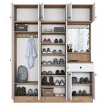 Casa si Gradina - Mobilier - Organizare si depozitare - Cuiere - Cuier hol Hanah Home, PAL melaminat, 120 x 35 x 194 cm, nuc/alb, 893RAN1732 - Infinity.ro