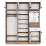 Casa si Gradina - Mobilier - Organizare si depozitare - Cuiere - Cuier hol Hanah Home, PAL melaminat, 120 x 35 x 194 cm, nuc/alb, 893RAN1732 - Infinity.ro