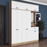 Casa si Gradina - Mobilier - Organizare si depozitare - Cuiere - Cuier hol Hanah Home, PAL melaminat, 120 x 35 x 194 cm, nuc/alb, 893RAN1732 - Infinity.ro