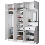 Casa si Gradina - Mobilier - Organizare si depozitare - Cuiere - Cuier hol Hanah Home, PAL melaminat, 120 x 35 x 194 cm, alb, 893RAN1731 - Infinity.ro