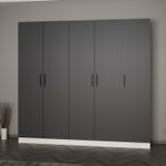Casa si Gradina - Mobilier - Organizare si depozitare - Cuiere - Cuier hol Hanah Home, PAL melaminat, 225 x 35 x 210 cm, antracit, 506MNR3186 - Infinity.ro