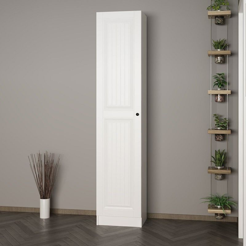 Casa si Gradina - Mobilier - Organizare si depozitare - Cuiere - Cuier hol Hanah Home, PAL melaminat, 45 x 35 x 210 cm, alb, 506MNR3216 - Infinity.ro