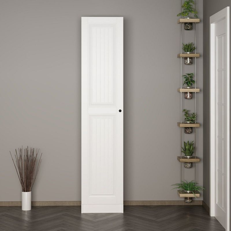 Casa si Gradina - Mobilier - Organizare si depozitare - Cuiere - Cuier hol Hanah Home, PAL melaminat, 45 x 35 x 210 cm, alb, 506MNR3216 - Infinity.ro
