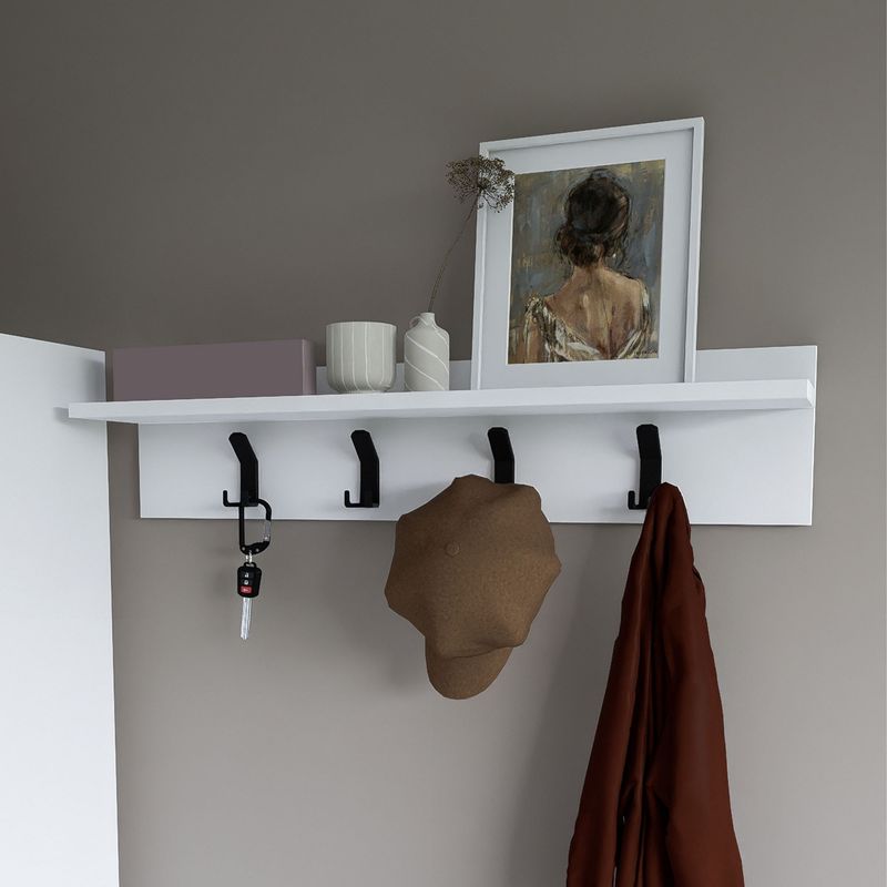 Casa si Gradina - Mobilier - Organizare si depozitare - Cuiere - Cuier Hanah Home, PAL melaminat, 90 x 20 cm, alb, 350MWD1902 - Infinity.ro