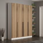 Casa si Gradina - Mobilier - Organizare si depozitare - Cuiere - Cuier hol Hanah Home, PAL melaminat, 180 x 35 x 210 cm, nuc, 506MNR3252 - Infinity.ro