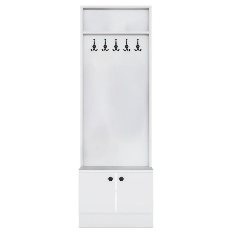 Casa si Gradina - Mobilier - Organizare si depozitare - Cuiere - Cuier hol Hanah Home, PAL melaminat, 59.8 x 35.5 x 182.8 cm, alb, 893RAN5462 - Infinity.ro