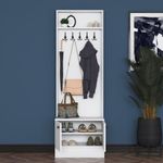 Casa si Gradina - Mobilier - Organizare si depozitare - Cuiere - Cuier hol Hanah Home, PAL melaminat, 59.8 x 35.5 x 182.8 cm, alb, 893RAN5462 - Infinity.ro