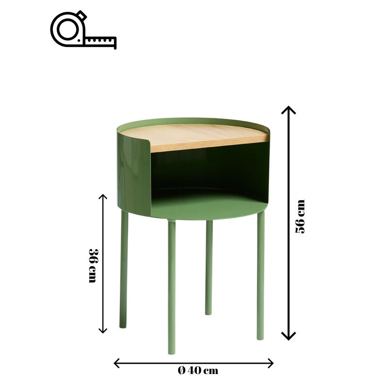 Casa si Gradina - Mobilier - Mese si birouri - Mese living - Măsuță laterală Hanah Home, MDF, 40 x 40 x 56 cm, matcha, 438CTF1102 - Infinity.ro