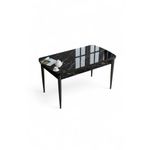 Casa si Gradina - Mobilier - Mese si birouri - Mese living - Masă dining Hanah Home, MDF, 114 x 70 x 78 cm, negru marble/negru, 240CHR2126 - Infinity.ro