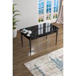 Casa si Gradina - Mobilier - Mese si birouri - Mese living - Masă dining Hanah Home, MDF, 114 x 70 x 78 cm, negru marble/negru, 240CHR2126 - Infinity.ro