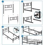 Casa si Gradina - Mobilier - Paturi si accesorii - Paturi - Pat single Hanah Home, metal, 90 x 190 x 88 cm, negru, 837WST1102 - Infinity.ro