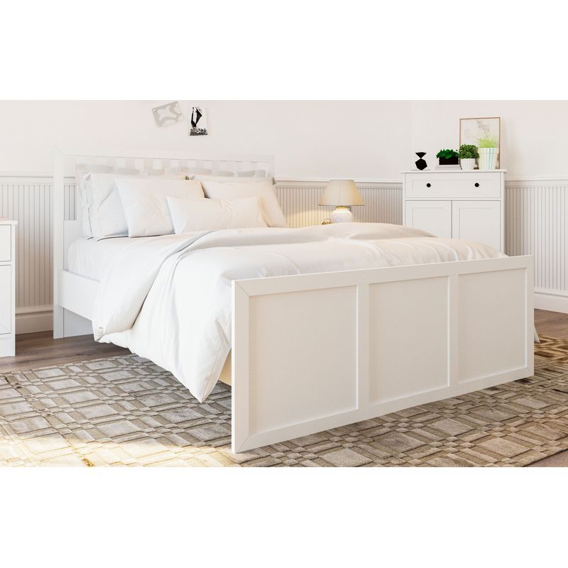 Casa si Gradina - Mobilier - Paturi si accesorii - Paturi - Pat dublu Hanah Home, PAL melaminat, 167 x 200 x 112 cm, alb mat, 167RAB2106 - Infinity.ro