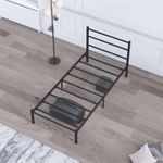Casa si Gradina - Mobilier - Paturi si accesorii - Paturi - Pat single Hanah Home, metal, 90 x 200 x 85 cm, negru, 837WST1119 - Infinity.ro